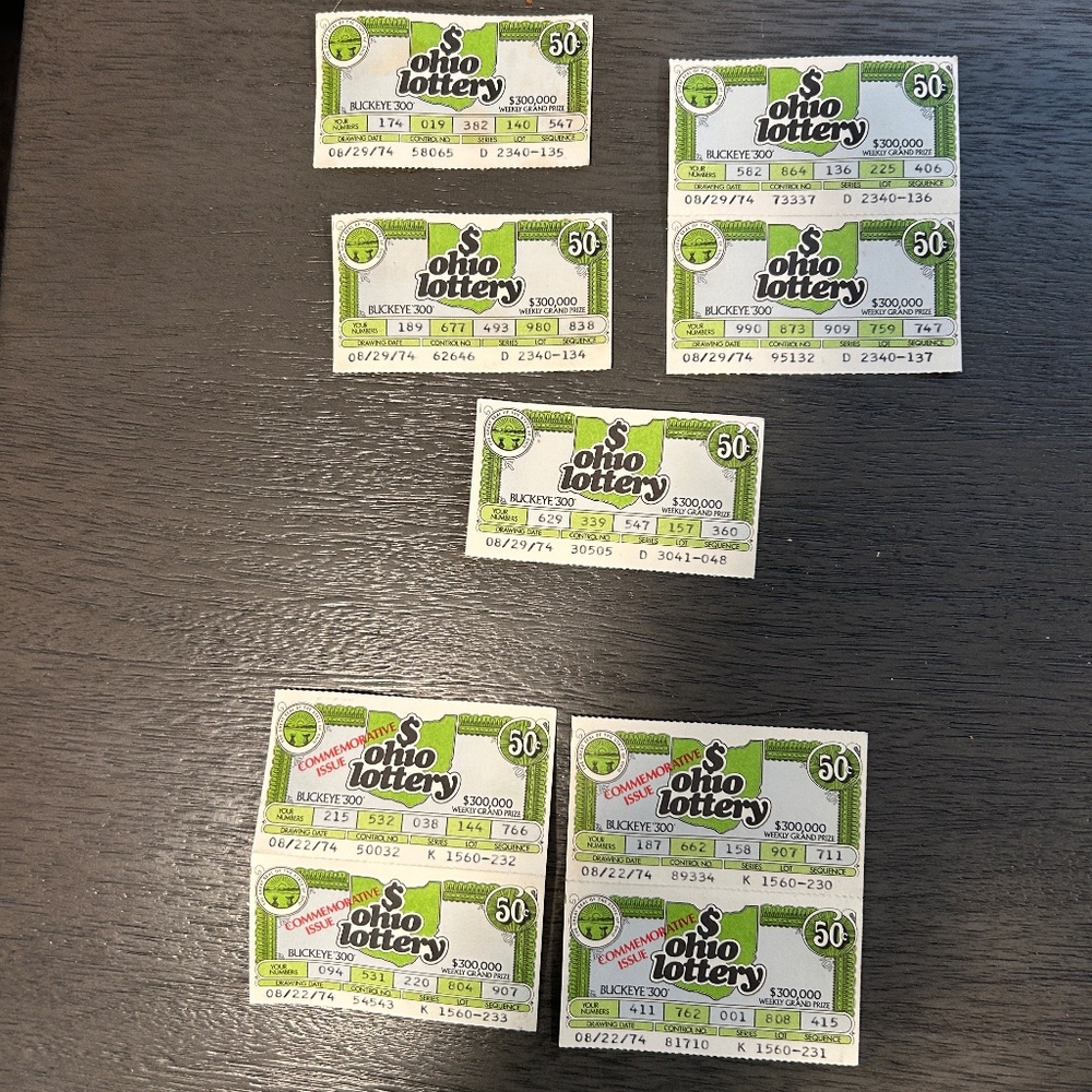 Vintage Ohio State Lottery Tickets